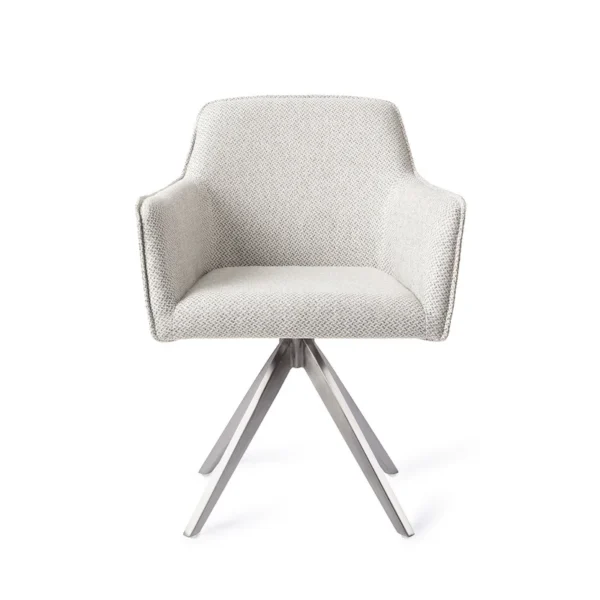 Set 2 scaune dining rotative din tesatura gri deschis/argintiu Hofu