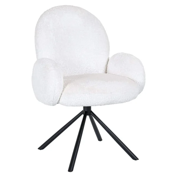 Scaun dining alb din blana artificiala Jolie