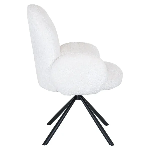 Scaun dining alb din blana artificiala Jolie - imagine 3