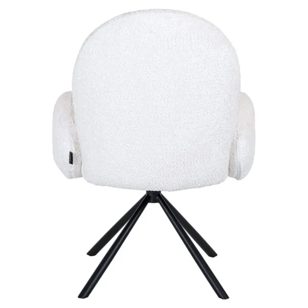 Scaun dining alb din blana artificiala Jolie - imagine 4