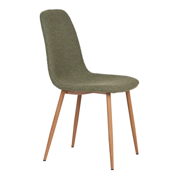 Set 2 scaune dining verde olive din tesatura boucle Stockholm - imagine 5