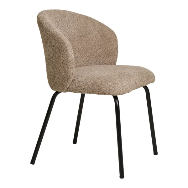 Set 2 scaune dining bej din tesatura boucle Safira - imagine 4