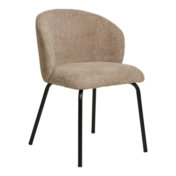 Set 2 scaune dining bej din tesatura boucle Safira