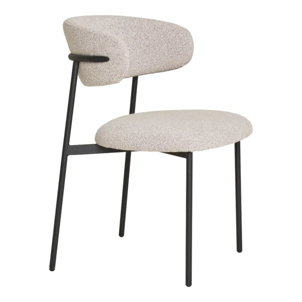 Set 2 scaune dining crem din tesatura boucle Mira - imagine 3
