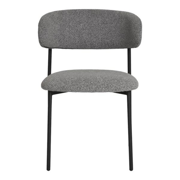 Set 2 scaune dining gri din tesatura boucle Mira - imagine 2