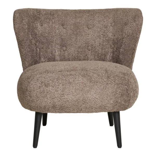 Fotoliu lounge maro din tesatura boucle Covelo - imagine 3