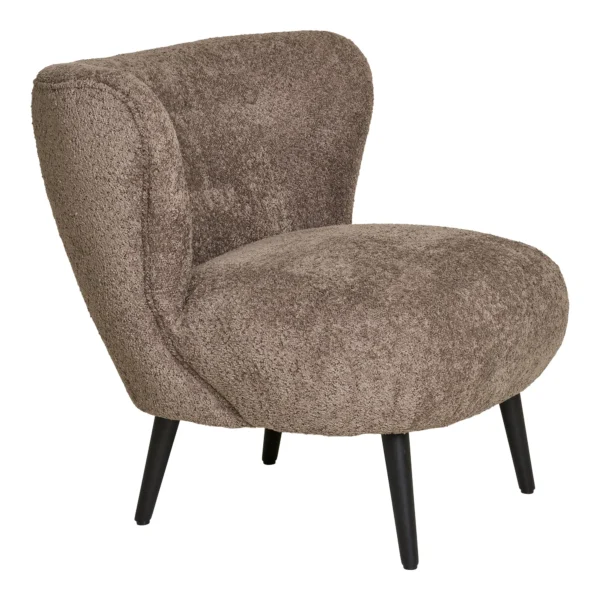Fotoliu lounge maro din tesatura boucle Covelo - imagine 4