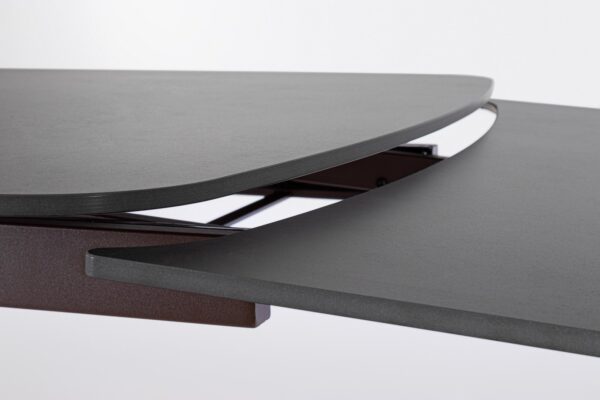 Masa dining extensibila gri/maro din lemn si portelan Maritta - imagine 6
