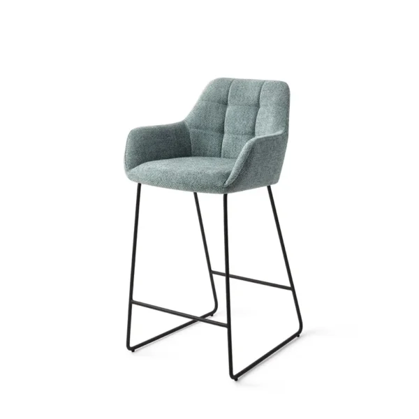 Scaun de bar din tesatura verde albastru/negru Noto - imagine 2
