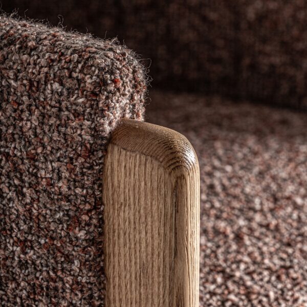 Scaun de bar maro/natur din catifea boucle Veyron - imagine 6