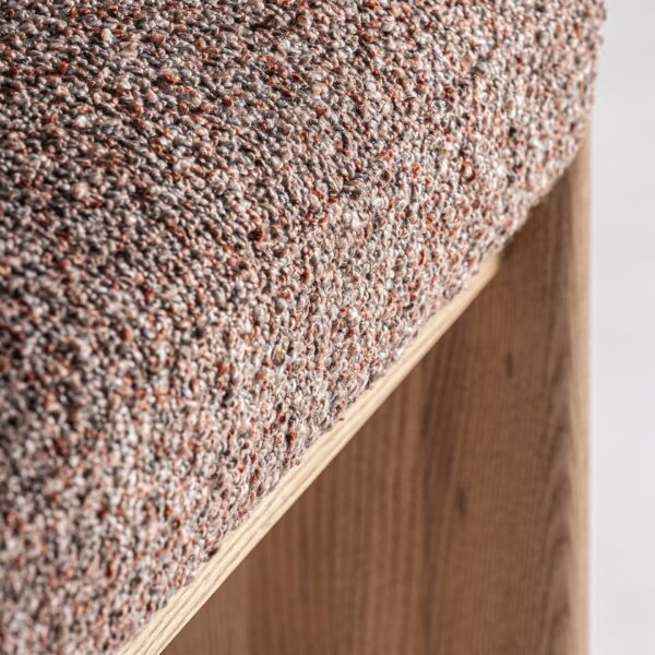 Scaun de bar maro/natur din catifea boucle Veyron - imagine 7