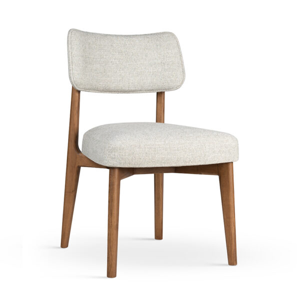 Scaun dining bej din tesatura si lemn Minotti