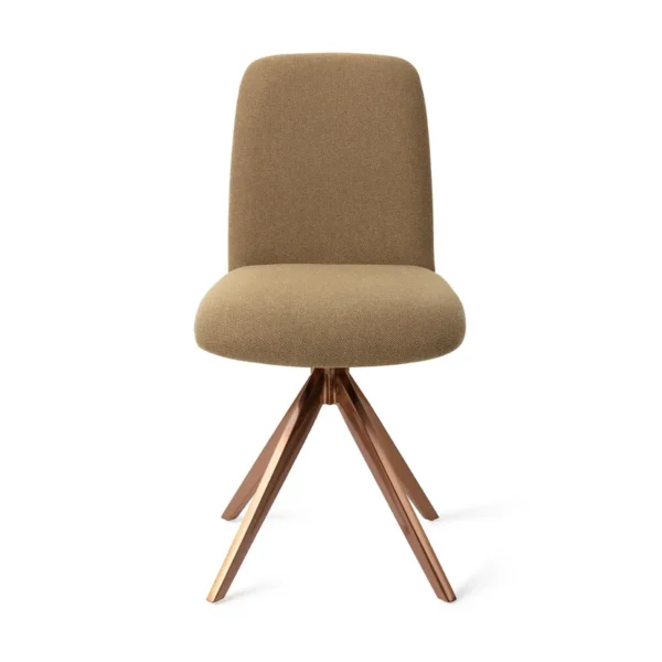 Set 2 scaune dining rotative din tesatura verde olive/roze Taiwa