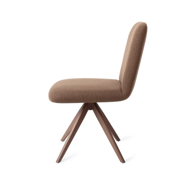 Set 2 scaune dining rotative din tesatura maro/maro Taiwa - imagine 3