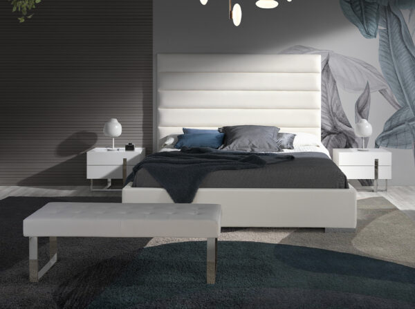 Noptiera alba din MDF si otel Clara - imagine 7