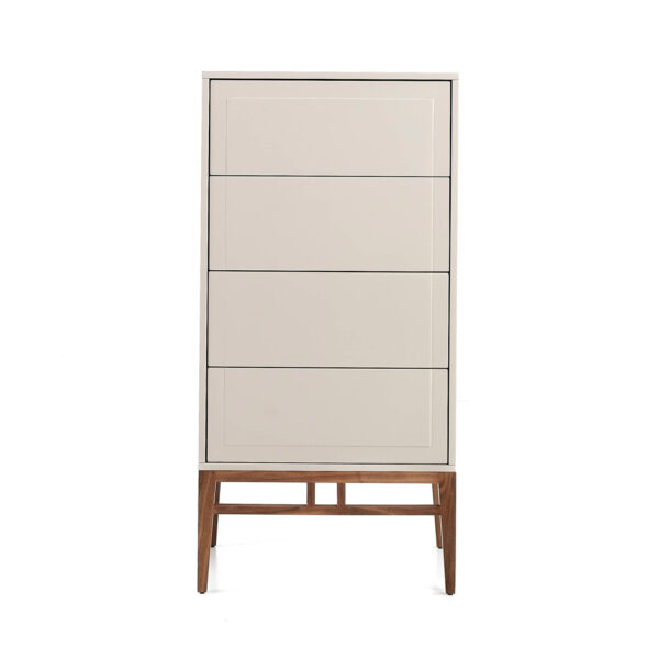 Comoda inalta gri/maro din MDF si lemn de nuc Gemini - imagine 3