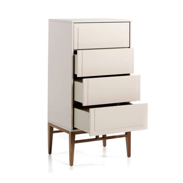 Comoda inalta gri/maro din MDF si lemn de nuc Gemini - imagine 4