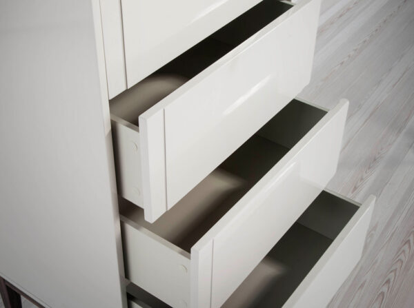 Comoda inalta gri/maro din MDF si lemn de nuc Gemini - imagine 5