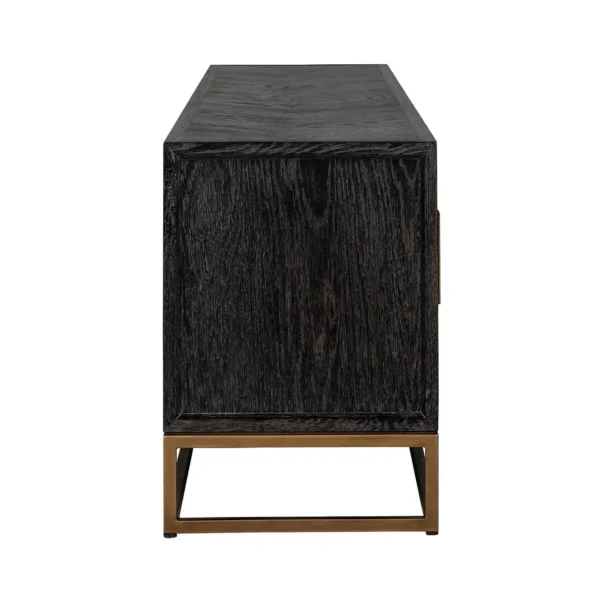 Comoda TV neagra din furnir de stejar Blackbone - imagine 6