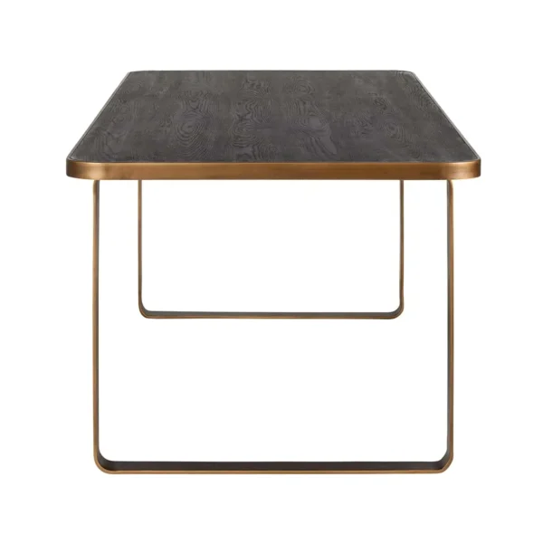 Masa dining neagra din inox si furnir de stejar Hunter - imagine 4