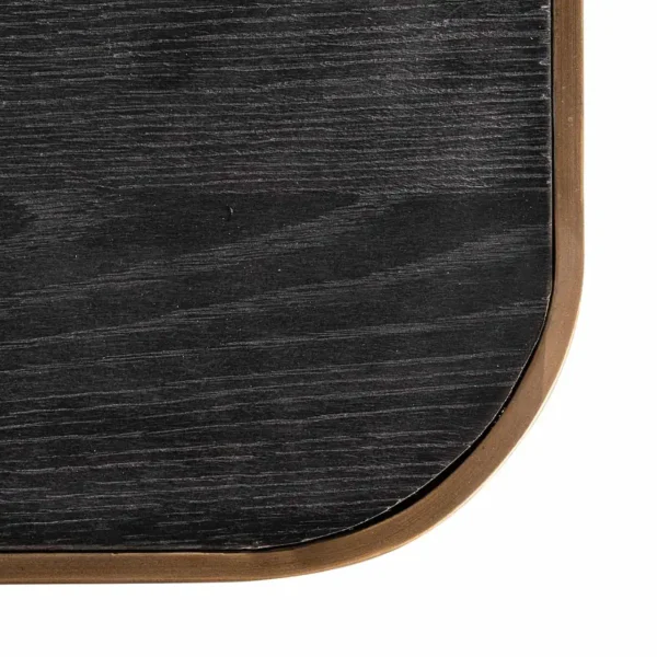Masa dining neagra din inox si furnir de stejar Hunter - imagine 5