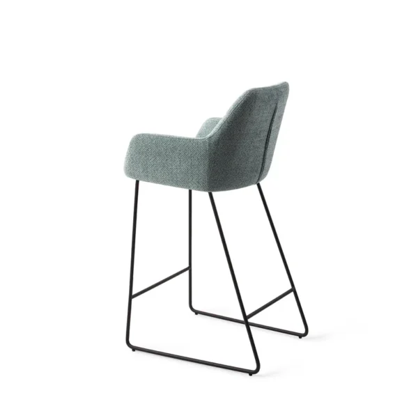 Scaun de bar din tesatura verde albastru/negru Noto - imagine 3