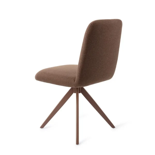 Set 2 scaune dining rotative din tesatura maro/maro Taiwa - imagine 4