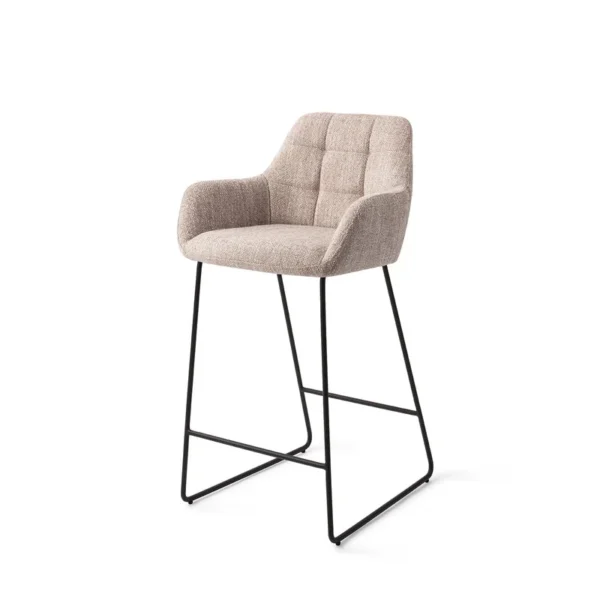 Scaun de bar din tesatura grej/negru Noto - imagine 2