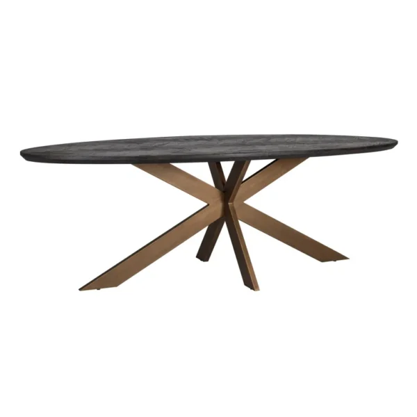 Masa dining ovala neagra/aramie Blackbone