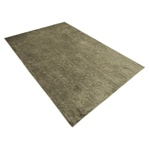 Covor verde olive din bumbac si poliester 200x300 Liva - imagine 2
