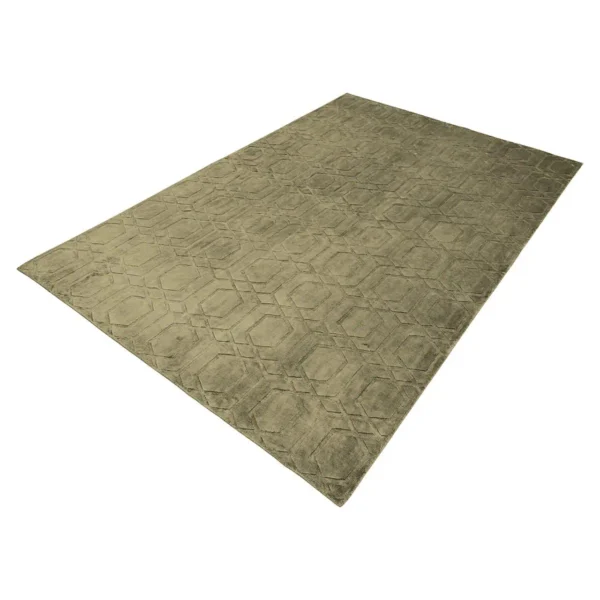 Covor verde olive din bumbac si poliester 200x300 Liva - imagine 3