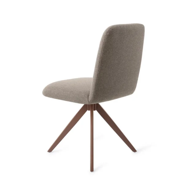 Set 2 scaune dining rotative din tesatura grej/maro Taiwa - imagine 4