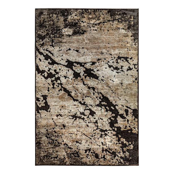 Covor negru din tesatura chenille si vascoza 240x340 Arleth