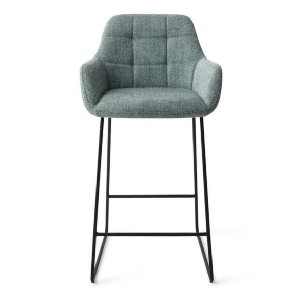 Scaun de bar din tesatura verde albastru/negru Noto