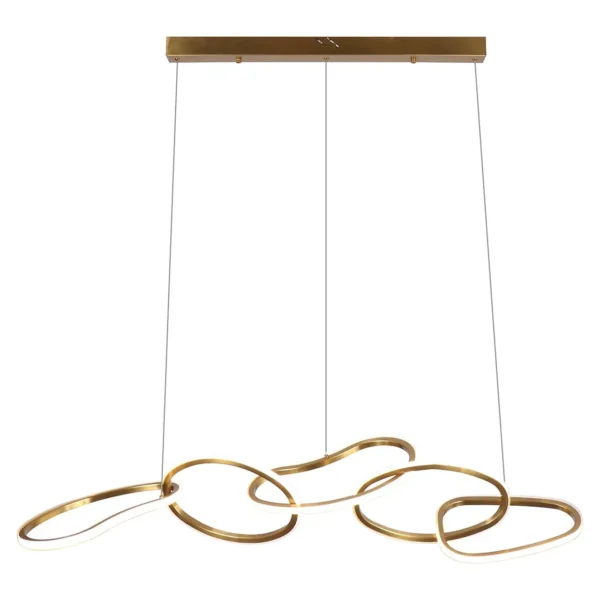 Lustra LED aurie aramie din metal si sticla Flyn