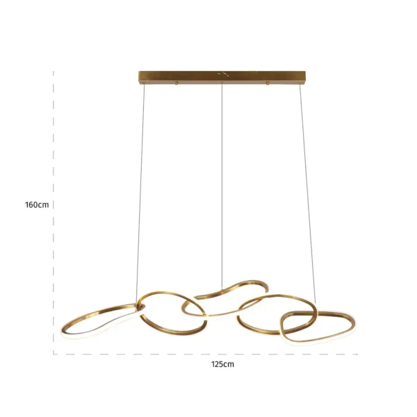 Lustra LED aurie aramie din metal si sticla Flyn - imagine 3