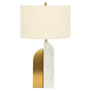 Veioza alb/aurie din marmura si metal Liliana