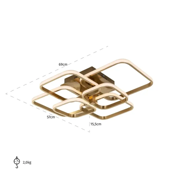 Plafoniera LED aurie aramie din aluminiu Cailey - imagine 5
