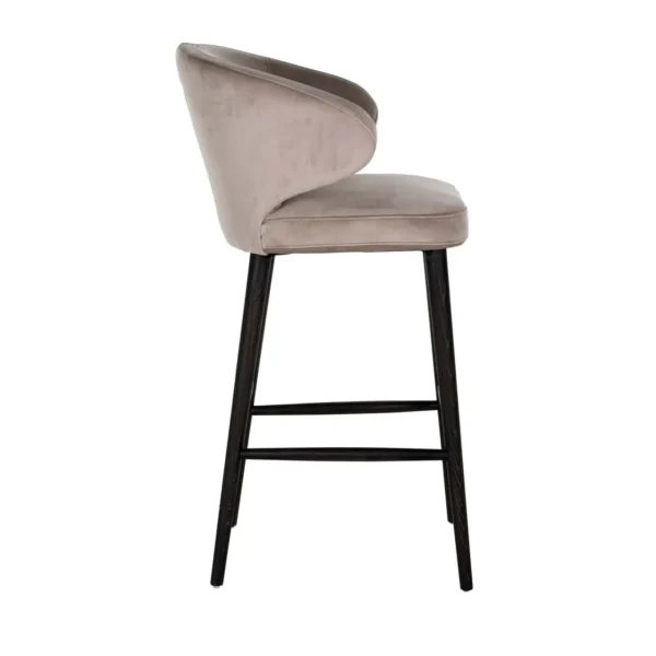 Scaun de bar bej din catifea H106cm Indigo - imagine 4