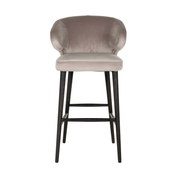 Scaun de bar bej din catifea H106cm Indigo - imagine 3