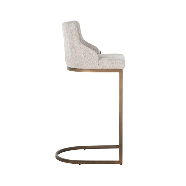Scaun de bar bej din tesatura texturata auriu aramiu H103cm Bolton - imagine 3