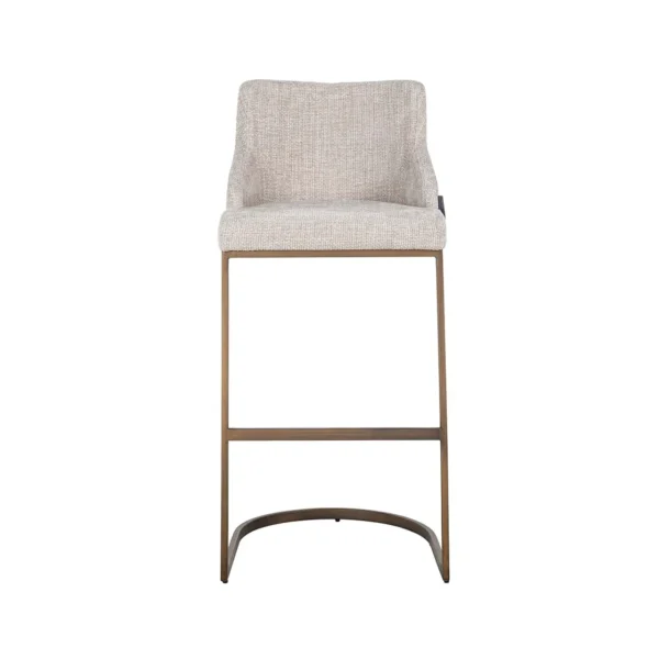 Scaun de bar bej din tesatura texturata auriu aramiu H103cm Bolton - imagine 2