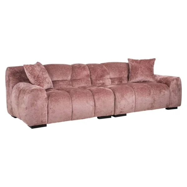 Canapea roz trandafiriu din tesatura chenille Charelle - imagine 3
