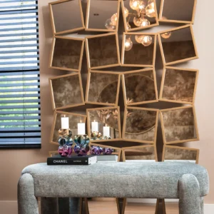 Bancheta albastru deschis din tesatura chenille Holly