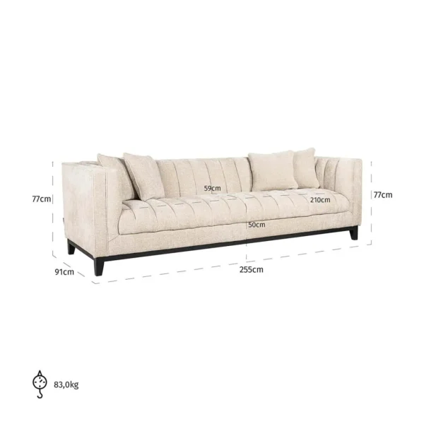 Canapea crem din tesatura texturata Beauchamp - imagine 6