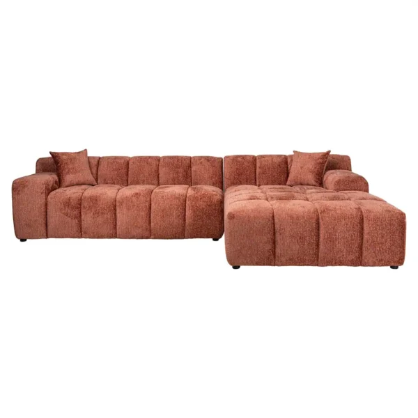 Coltar rosu caramiziu din tesatura chenille Cube Right