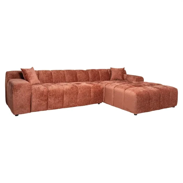 Coltar rosu caramiziu din tesatura chenille Cube Right - imagine 2