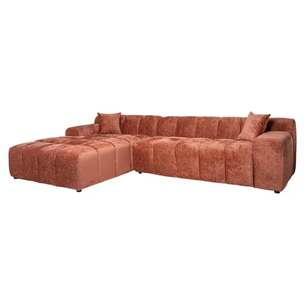 Coltar rosu caramiziu din tesatura chenille Cube Left - imagine 2