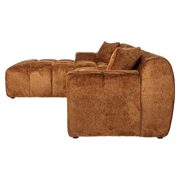 Coltar caramiziu din tesatura chenille Cube Left - imagine 3