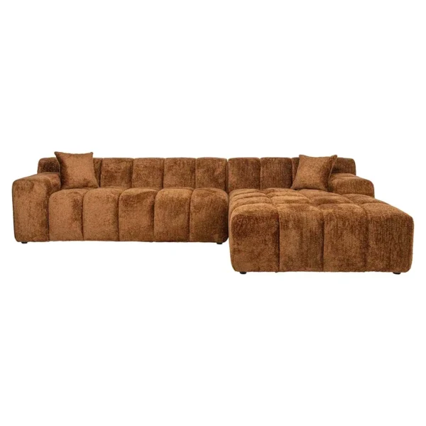 Coltar caramiziu din tesatura chenille Cube Right
